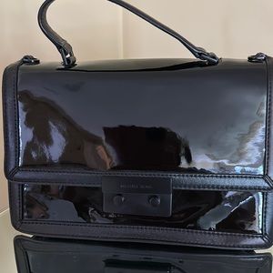 New Michael Kors, black patent cross body purse